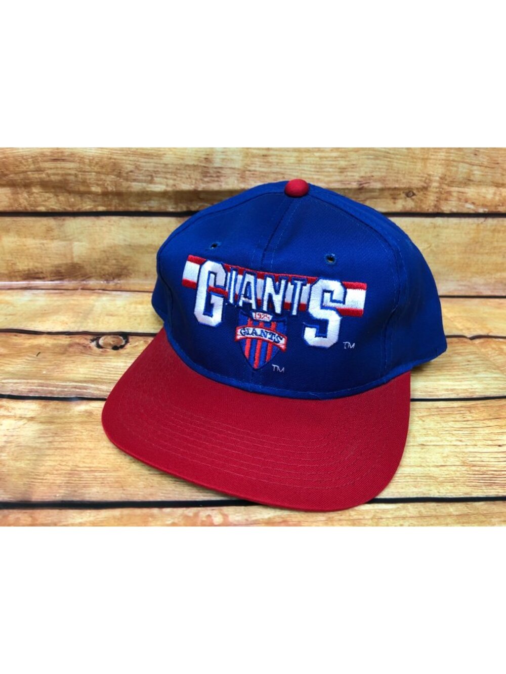 NOS Vintage Annco New York Giants Blue Red Snapback Hat Cap (b15)